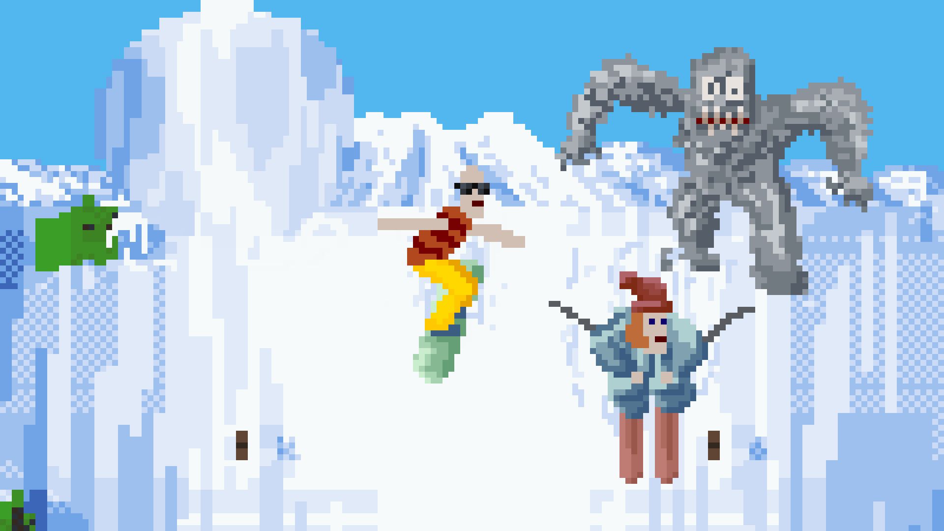 Mini jeu de ski dans McPixel 3
