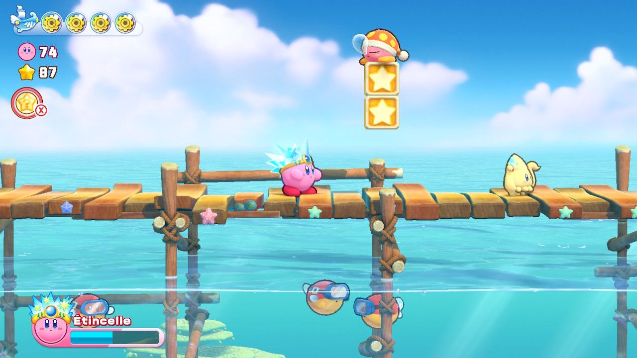 Image d'un niveau du jeu Kirby's Return to Dream Land Deluxe.