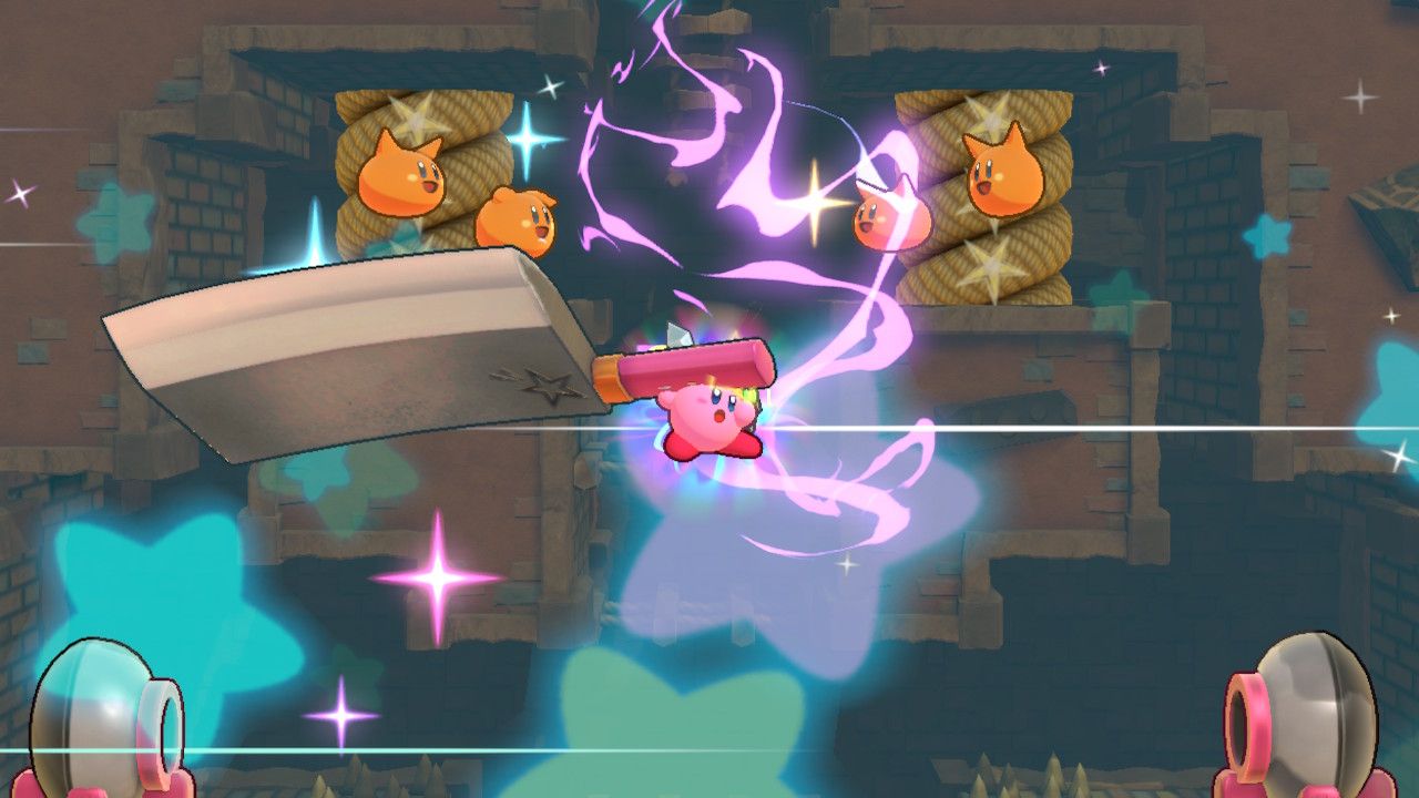 Image de l'utilisation d'un super pouvoir dans Kirby's Return to Dream Land Deluxe.
