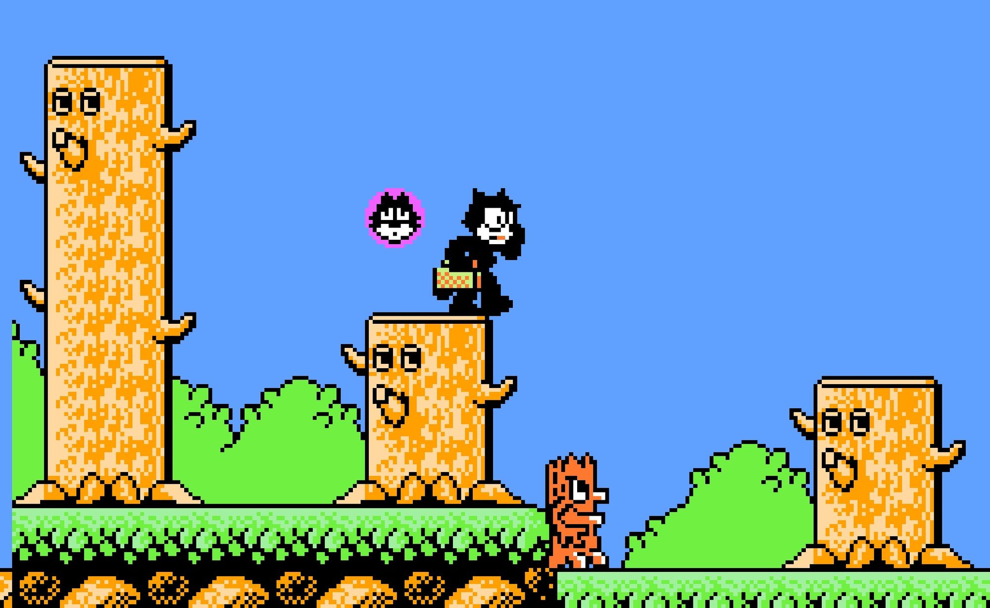 felix le chat dans un jeu NES