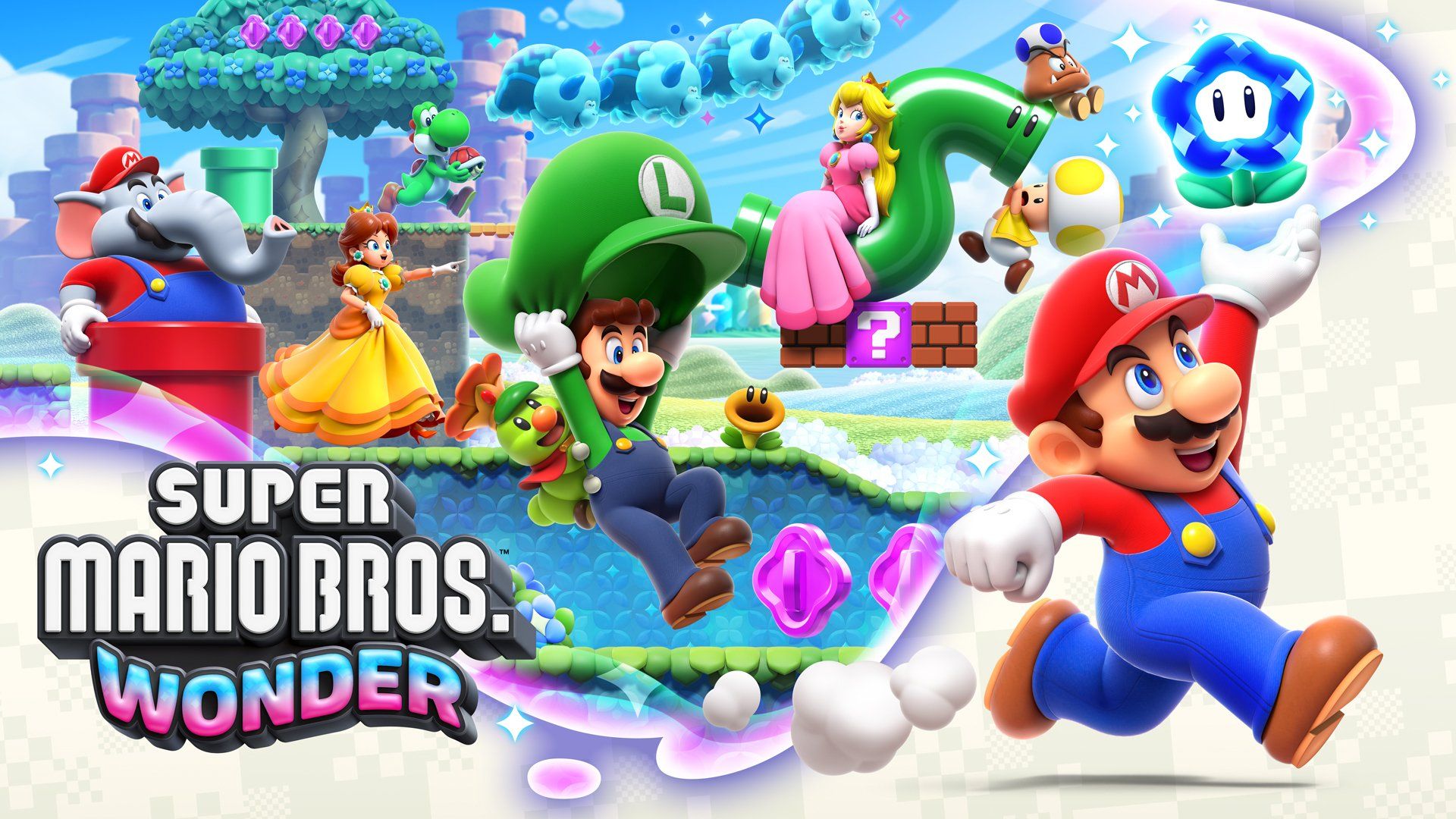 Tous les personnages de Super Mario Bros Wonder en train de courir