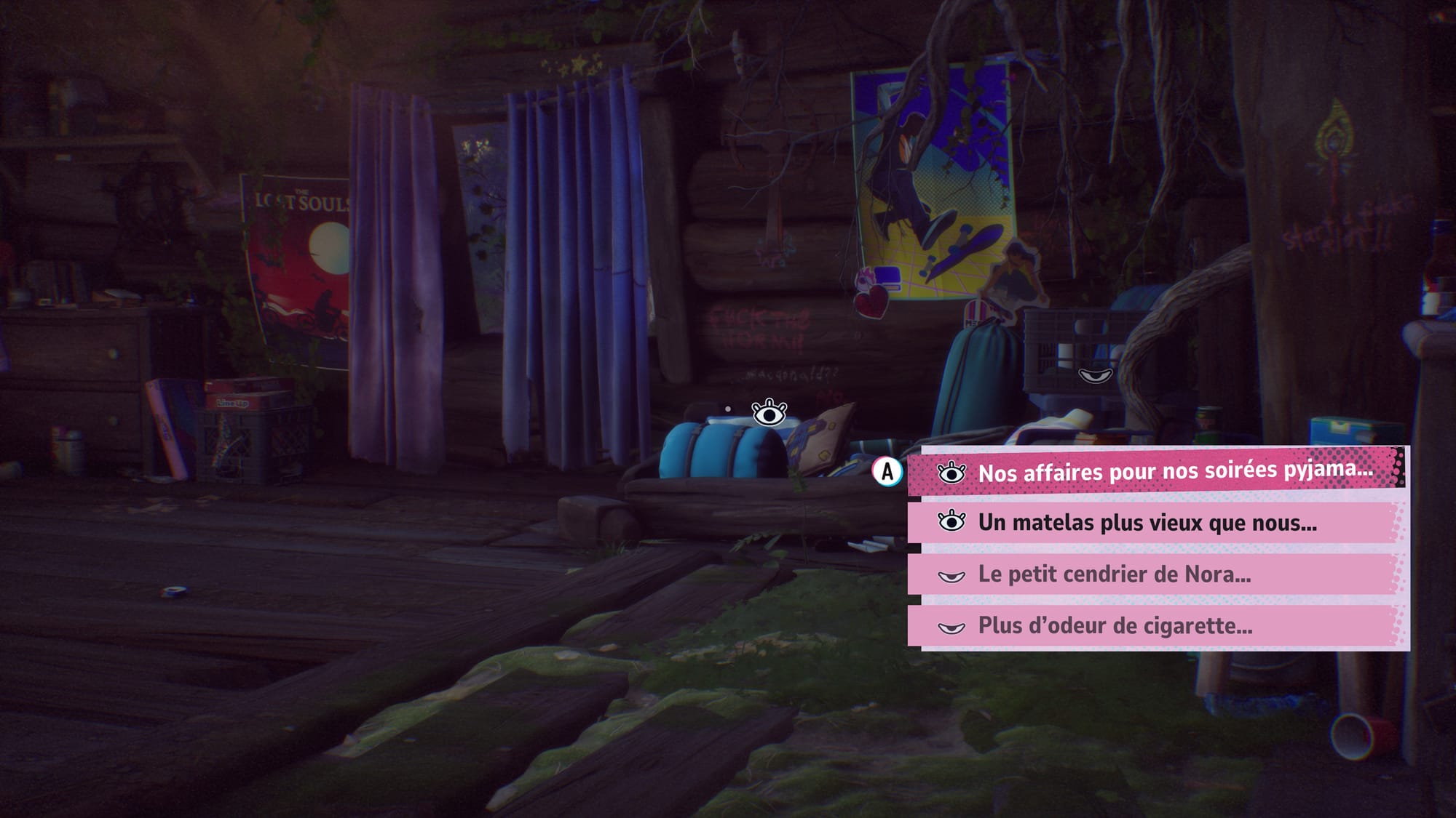 Description d'objets dans une cabane