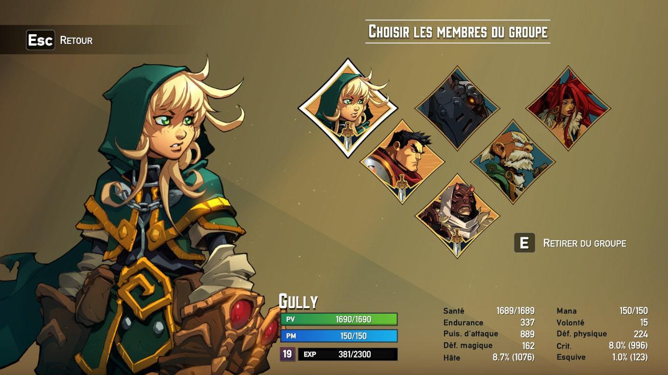 battle chasers personnages
