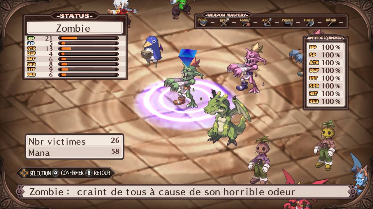 Disgaea 1 Complete classe personnages