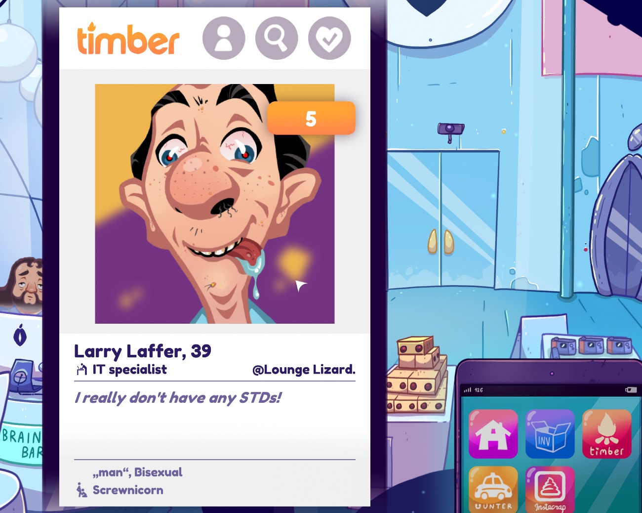 Leisure Suit Larry : Wet Dreams don't dry tinder