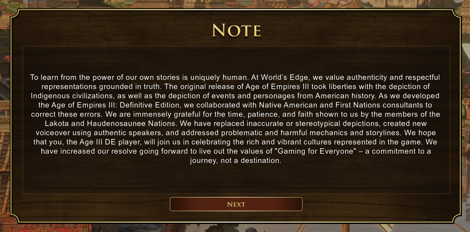 age of empires 3 note