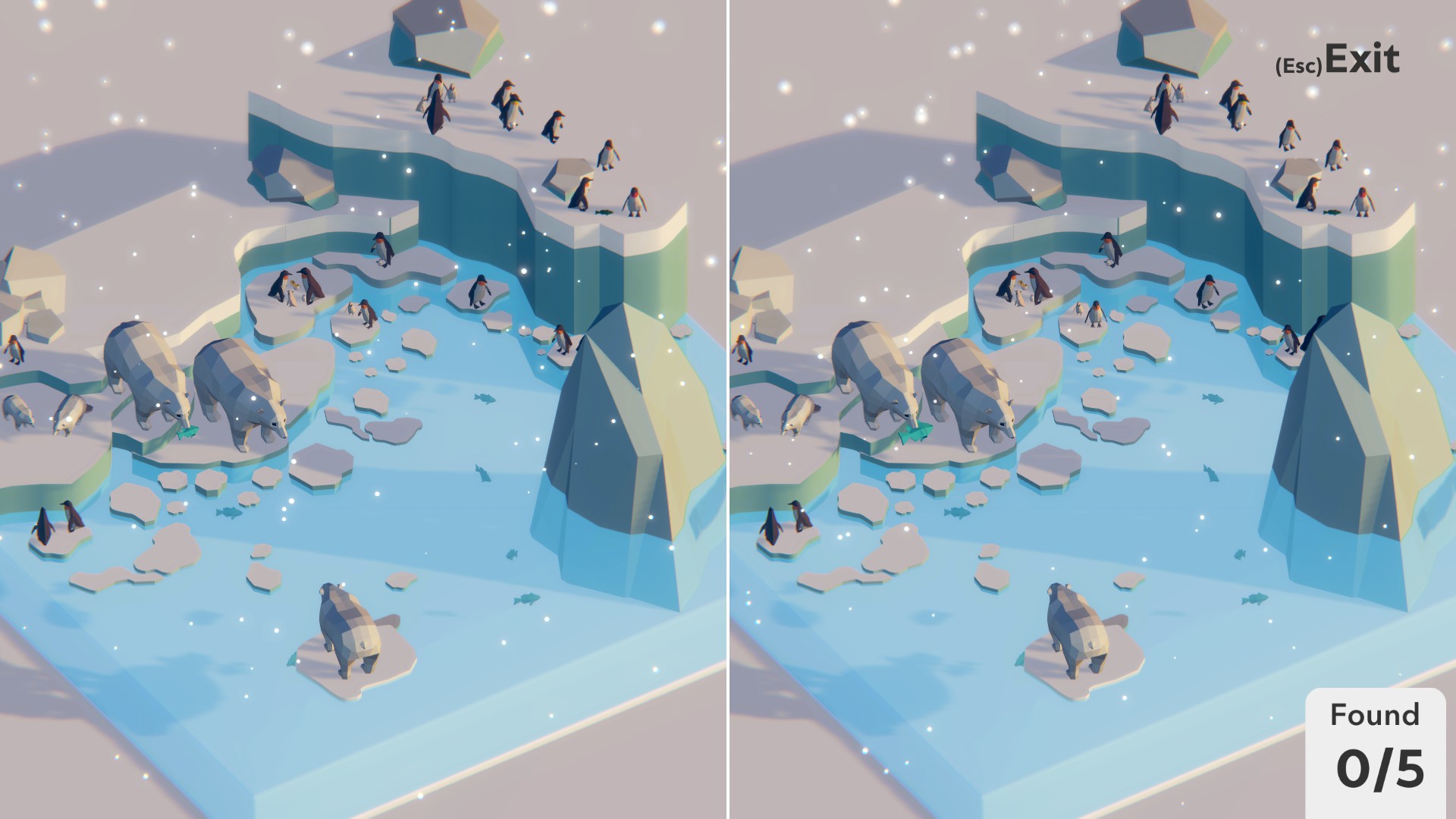 Tiny Lands : biorama d'une banquise, peuplée de manchots et d'ours polaires
