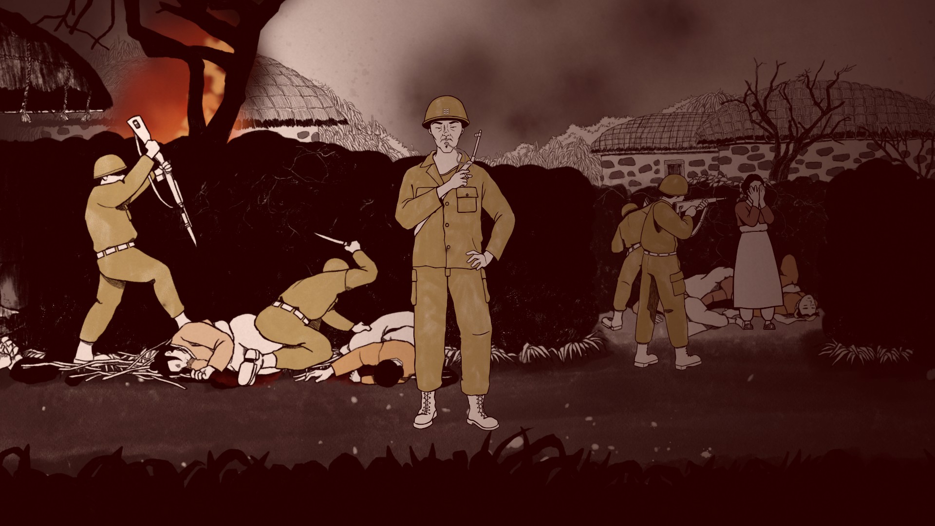 Unfolded : Camellia Tales militaires tuant les habitants