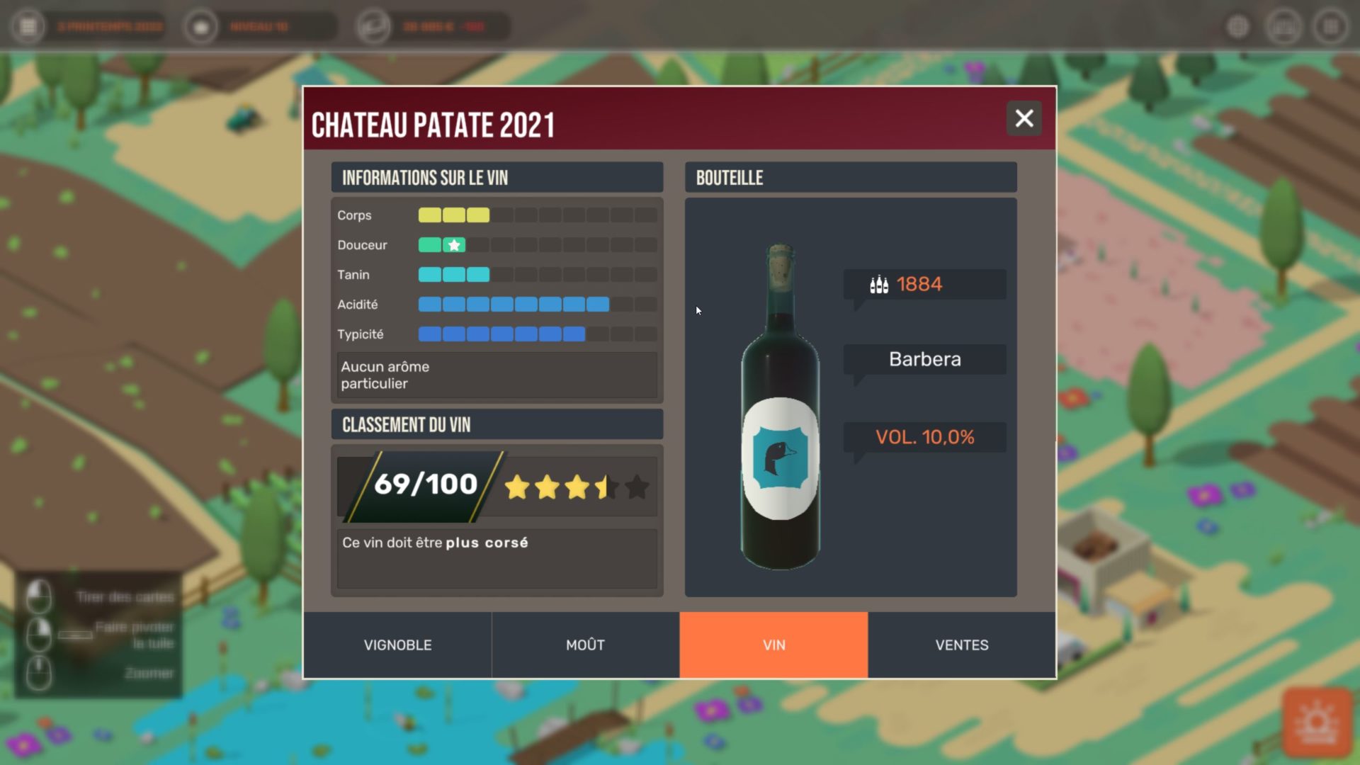 Hundred Days Winemaking simulator screenshot